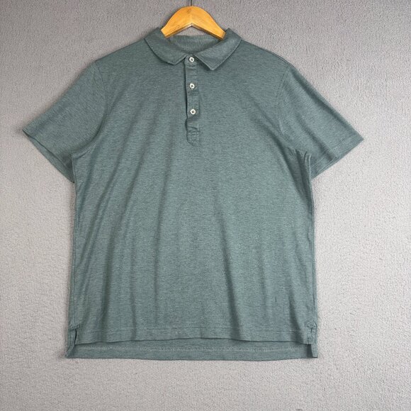 Raffi Polo Mens Size Medium Sea Green Regular Fit Untucked Length Soft Cotton - Picture 1 of 11